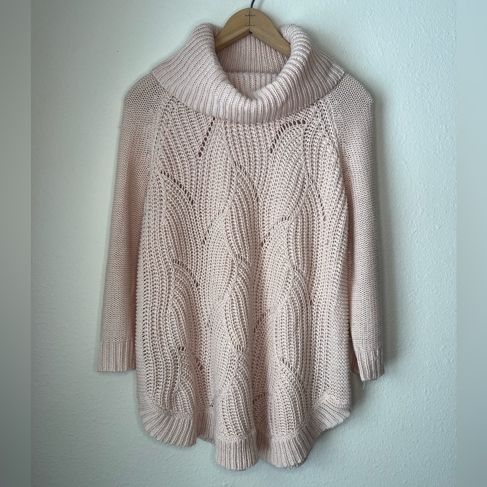 Light Pink 3/4 Sleeve Cowl Neck Sweater size PL